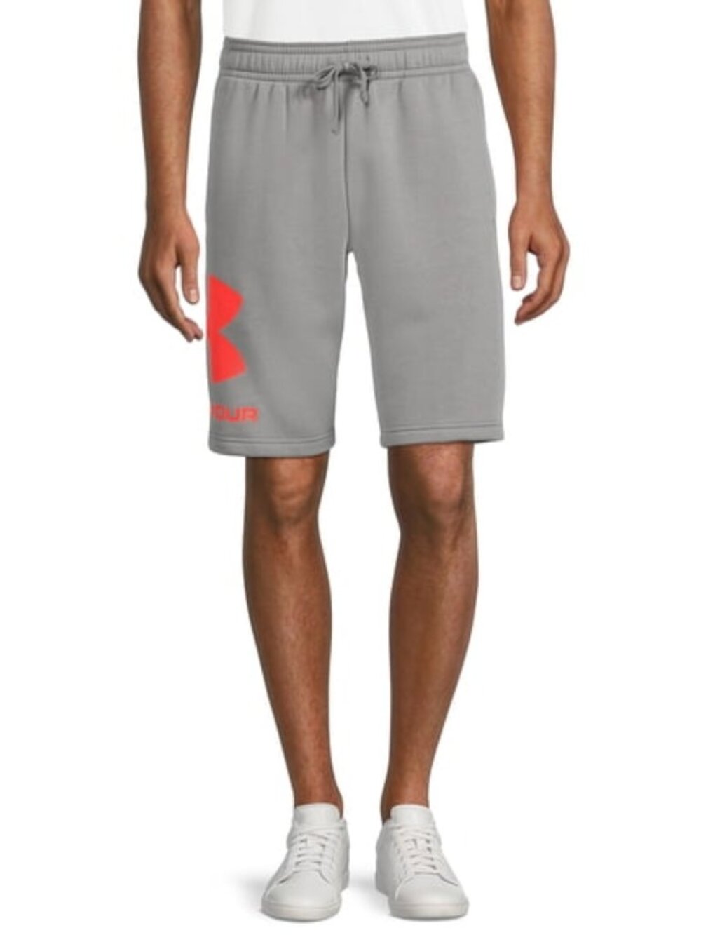 Under Armour Men's Rival Fleece Big Logo Shorts Grey/Orange XL